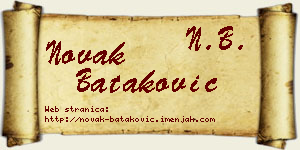 Novak Bataković vizit kartica